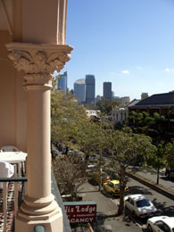 City scene from the balcony