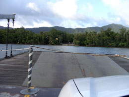 The Camry crosses the Daintree